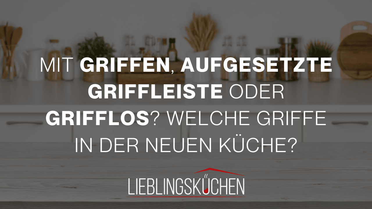 Küchenstudio Ein Bild einer Küche mit den Worten mit griffen, außete griffese oder griffes.